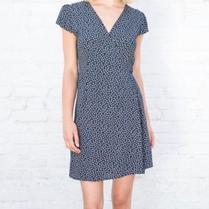 Brandy Melville Robbie Navy Blue Wrap Dress - OS